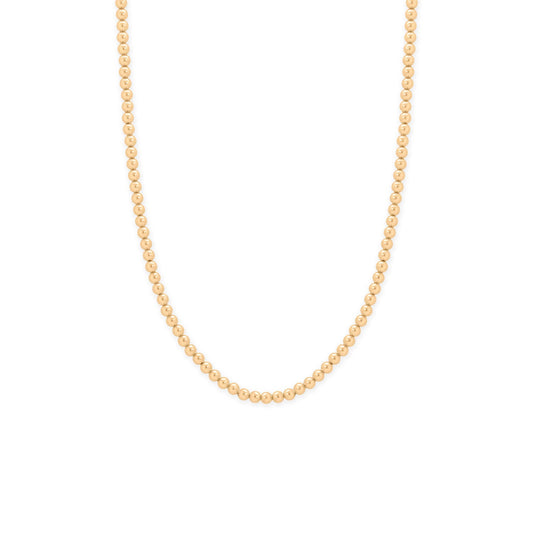 16" + 2" 4mm 14/20 Gold Filled Bead Necklace