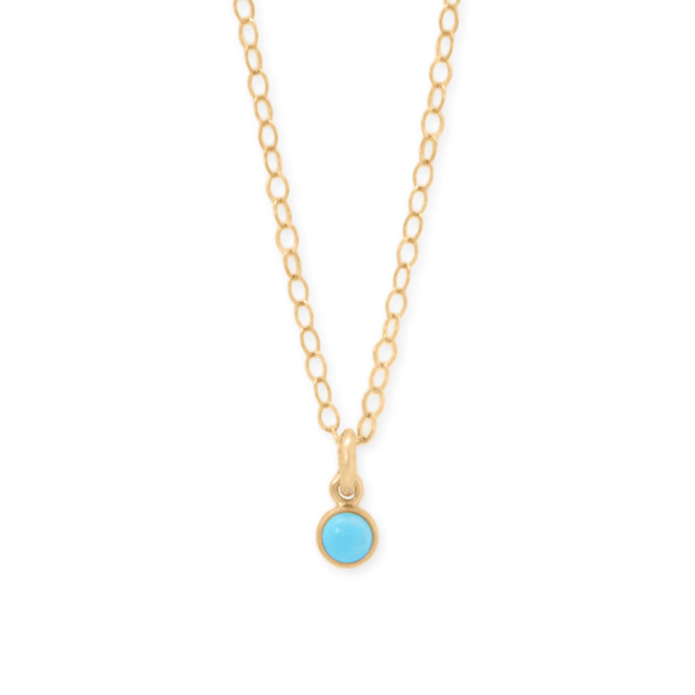 15" + 2.5" 14/20 Gold Filled 3mm Imitation Turquoise Necklace