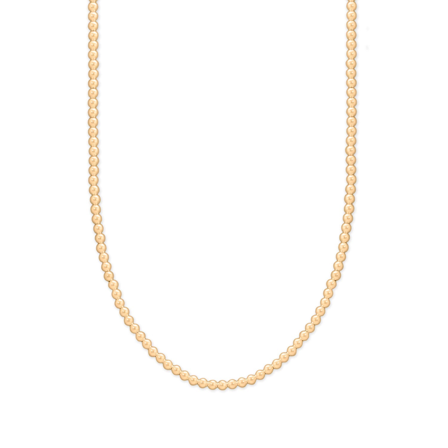 16" + 2" 3mm 14/20 Gold Filled Bead Necklace