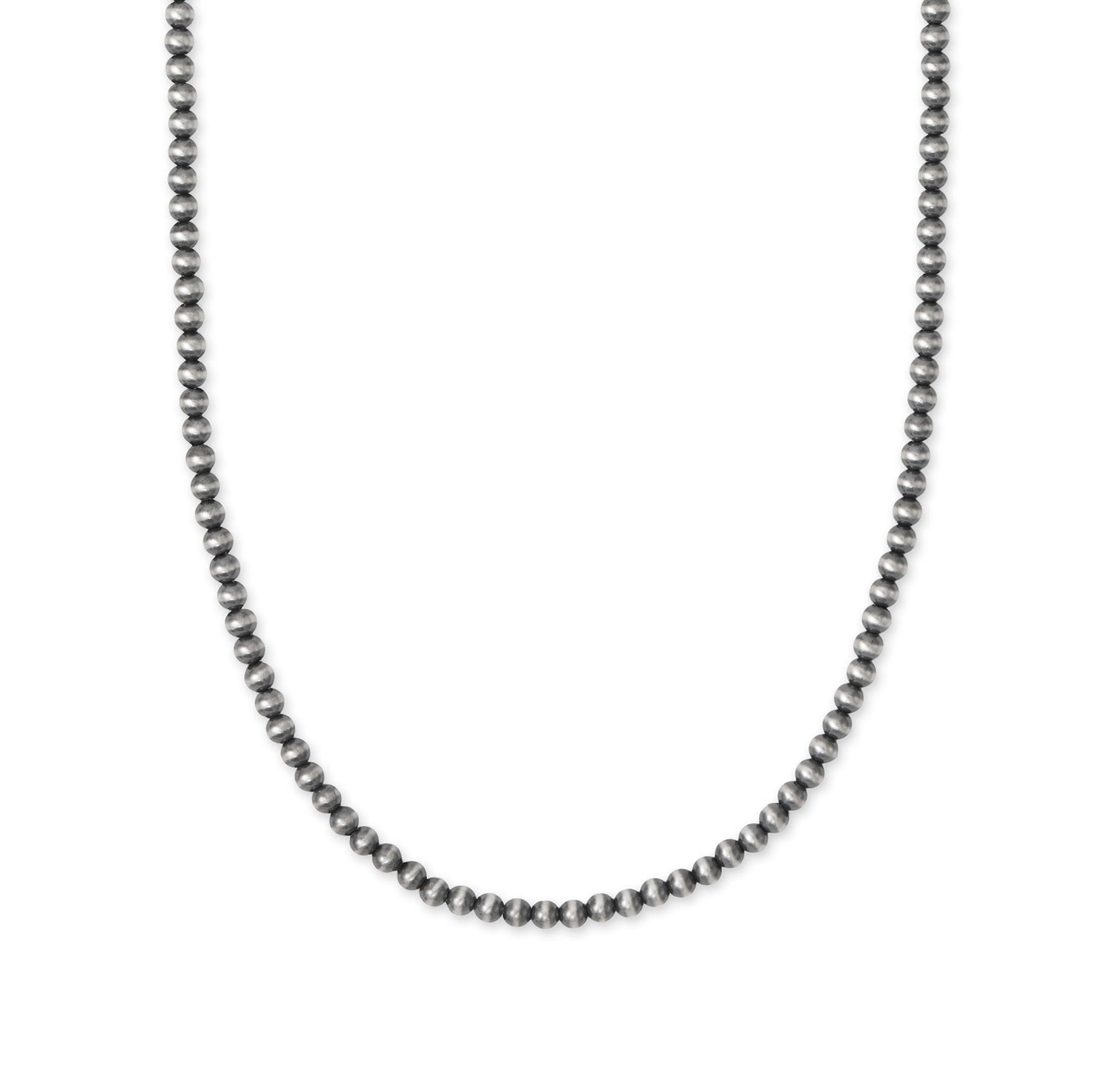 16" + 2" 3mm Oxidized Bead Necklace