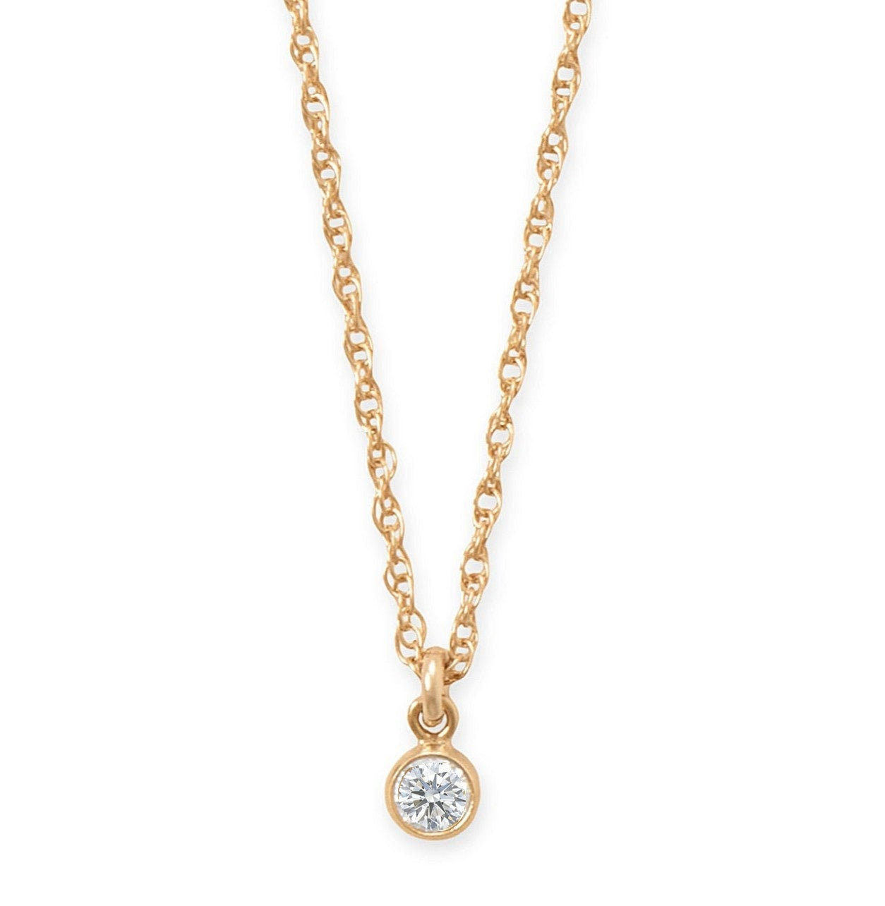14/20 Gold Filled 3mm Lab Grown Diamond Drop Necklace