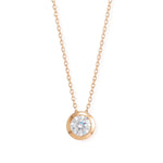 16" + 2" 14 Karat Gold Plated Floating 6mm Lab Grown Diamond Slide Necklace