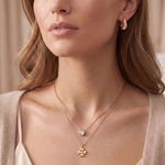 16" + 2" 14 Karat Gold Plated Lucky Clover Lab Grown Diamond Necklace