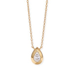 16" + 2" 14 Karat Gold Plated Pear Lab Grown Diamond Necklace