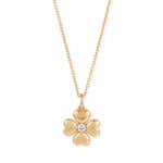 16" + 2" 14 Karat Gold Plated Lucky Clover Lab Grown Diamond Necklace