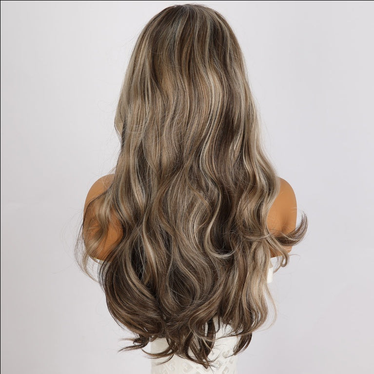 Beautiful Brown Highlighted Glueless Synthetic Lace Wigs