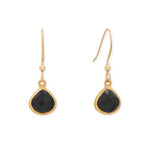 14 Karat Gold Plated Pear Black Onyx Charm