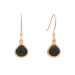 14 Karat Gold Plated Pear Black Onyx Charm