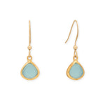 14 Karat Gold Plated Pear Blue Chalcedony Charm