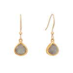 14 Karat Gold Plated Pear Labradorite Charm