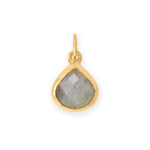 14 Karat Gold Plated Pear Labradorite Charm