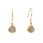 14 Karat Gold Plated Pear Labradorite Charm