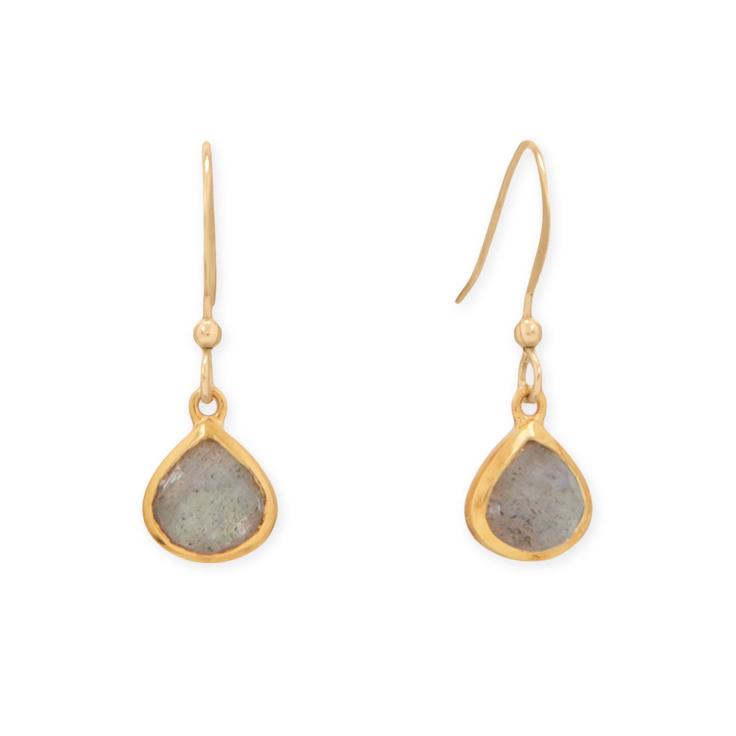 14 Karat Gold Plated Pear Labradorite Charm