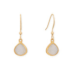 14 Karat Gold Plated Pear Rainbow Moonstone Charm