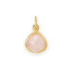 14 Karat Gold Plated Pear Rose Quartz Charm