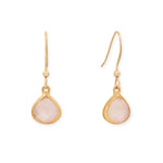 14 Karat Gold Plated Pear Rose Quartz Charm