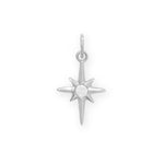 Dainty Rhodium Plated CZ Northern Star Charm