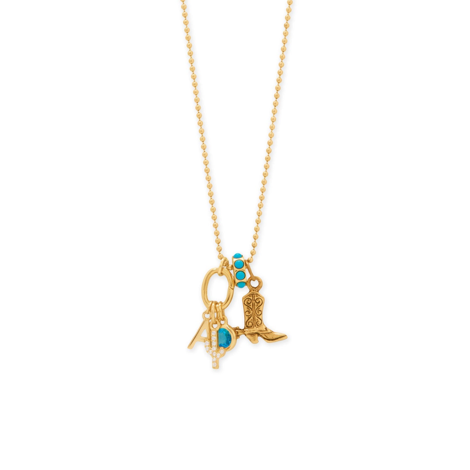 14 Karat Gold Plated Polished Letter Initial Charm Series (A-Z)