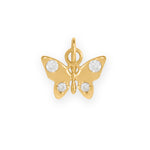 Dainty 14 Karat Gold Plated CZ Butterfly Charm