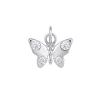 Dainty Rhodium Plated CZ Butterfly Charm