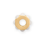 14 Karat Gold Plated White Jade Wheel Bead Charm