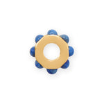 14 Karat Gold Plated Lapis Wheel Bead Charm