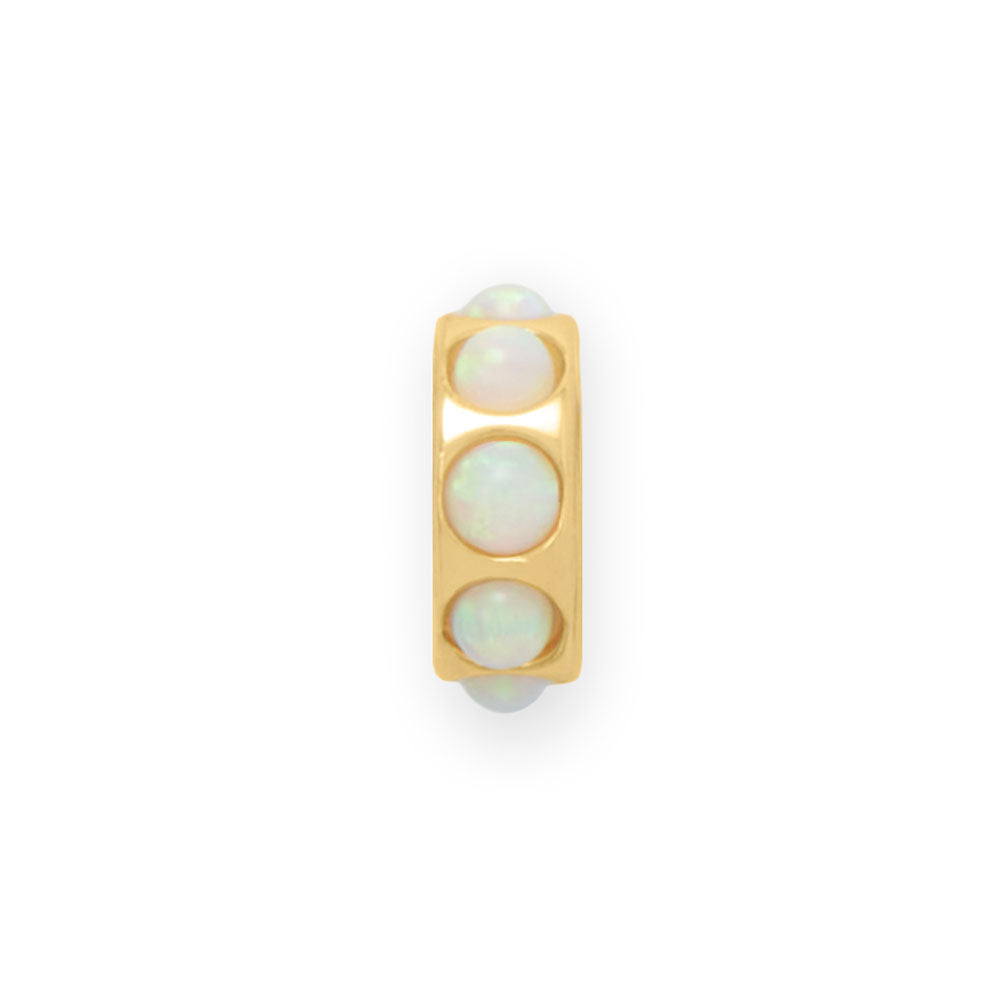 14 Karat Gold Plated Synthetic Opal Wheel Bead Charm