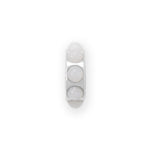 Rhodium Plated White Jade Wheel Bead Charm