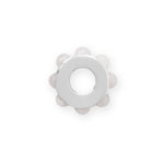 Rhodium Plated White Jade Wheel Bead Charm