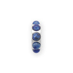 Rhodium Plated Lapis Wheel Bead Charm