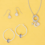 Dainty Rhodium Plated CZ Crescent Moon Charm
