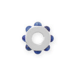 Rhodium Plated Lapis Wheel Bead Charm