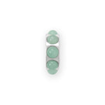 Rhodium Plated Green Aventurine Wheel Bead Charm