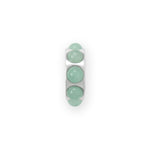 Rhodium Plated Green Aventurine Wheel Bead Charm
