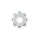 Rhodium Plated Green Aventurine Wheel Bead Charm