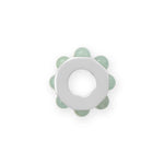 Rhodium Plated Green Aventurine Wheel Bead Charm