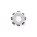 Rhodium Plated Amethyst Wheel Bead Charm