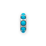 Rhodium Plated Imitation Turquoise Wheel Bead Charm