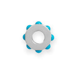 Rhodium Plated Imitation Turquoise Wheel Bead Charm