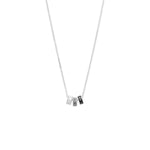 Rhodium Plated White Enamel Inlay Dotted Wheel Bead Charm