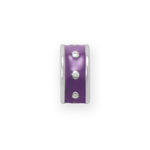 Rhodium Plated Purple Enamel Inaly Dotted Wheel Bead Charm