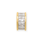 14 Karat Gold Plated CZ Birthstone Wheel Bead Charms (January-December)