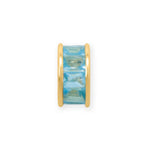 14 Karat Gold Plated CZ Birthstone Wheel Bead Charms (January-December)