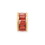 14 Karat Gold Plated CZ Birthstone Wheel Bead Charms (January-December)