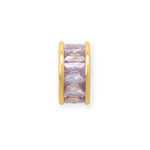 14 Karat Gold Plated CZ Birthstone Wheel Bead Charms (January-December)