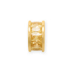 14 Karat Gold Plated CZ Birthstone Wheel Bead Charms (January-December)