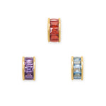 14 Karat Gold Plated CZ Birthstone Wheel Bead Charms (January-December)