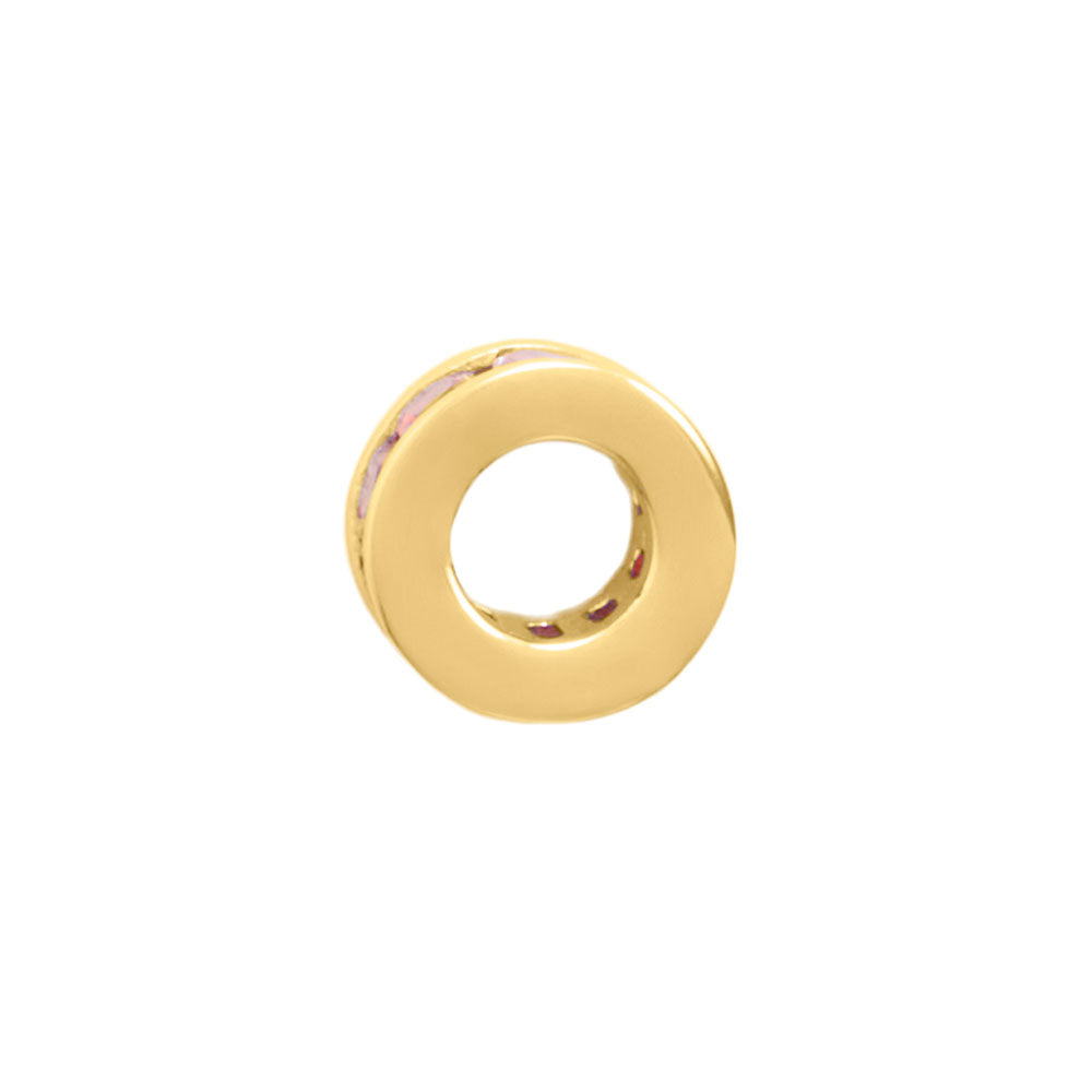 14 Karat Gold Plated CZ Birthstone Wheel Bead Charms (January-December)