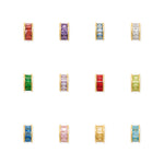 14 Karat Gold Plated CZ Birthstone Wheel Bead Charms (January-December)