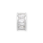 Rhodium Plated CZ Birthstone Wheel Bead Charms (January-December)